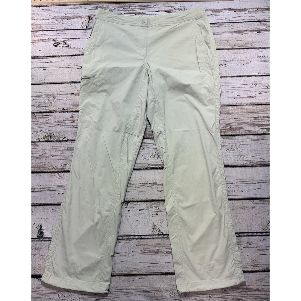 LL Bean Lightweight Cargo Pants Pockets Beige Hiking Trail Adjustable Womens 12